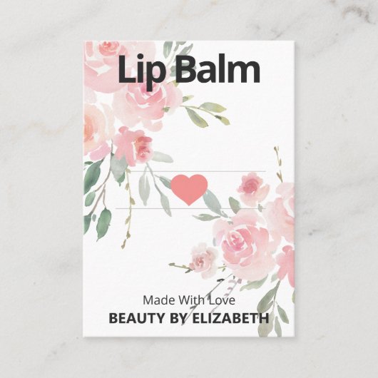 カーム赤面ピンクフローラリップバルムディスプレイパッケージ 名刺 (正面)