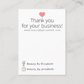 カーム赤面ピンクフローラリップバルムディスプレイパッケージ 名刺 (裏面)