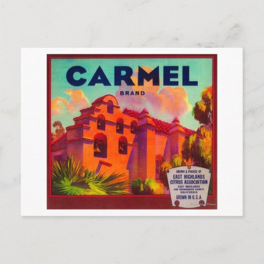 カーメルオレンジラベルイーストハイランズ(カリフォルニア州) ポストカード (正面)