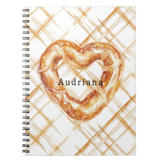 カーメルクリームハートプレッツェル ノートブック (正面)