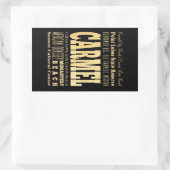 カーメルシティオブカリフォルニアタイポグラフィアート 長方形シール (バッグ)