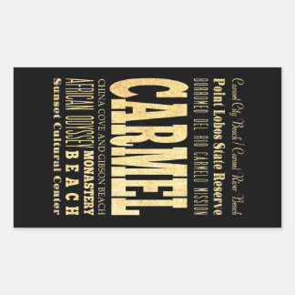 カーメルシティオブカリフォルニアタイポグラフィアート 長方形シール