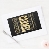 カーメルシティオブカリフォルニアタイポグラフィアート 長方形シール (封筒)