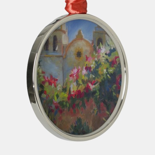 カーメルスペインのミッションカリフォルニアガーデン メタルオーナメント (右)