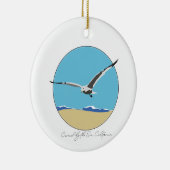 カーメルバイザシーカリフォルニアシーガルオーバービーチ セラミックオーナメント (右)