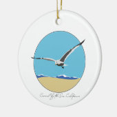 カーメルバイザシーカリフォルニアシーガルオーバービーチ セラミックオーナメント (左)