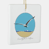 カーメルバイザシーカリフォルニアシーガルオーバービーチ セラミックオーナメント (右)