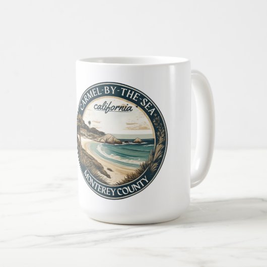 カーメルバイザシービーチカリフォルニア太平洋岸 コーヒーマグカップ (正面右)