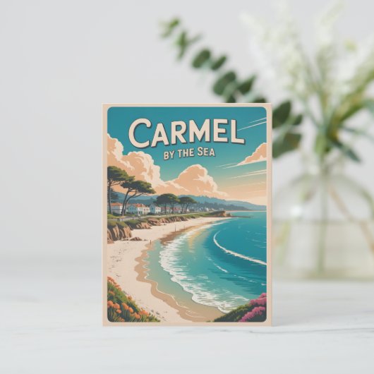 カーメルバイザシービーチカリフォルニア太平洋岸 シーズンポストカード (スタンド正面)