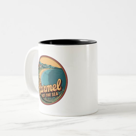 カーメルバイザシービーチカリフォルニア太平洋岸g ツートーンマグカップ (正面左)