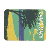 カーメルビーチカリフォルニアトラベルアートヴィンテージ マグネット (横)