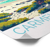 カーメルビーチカリフォルニアトラベルポスター ポスター (角)