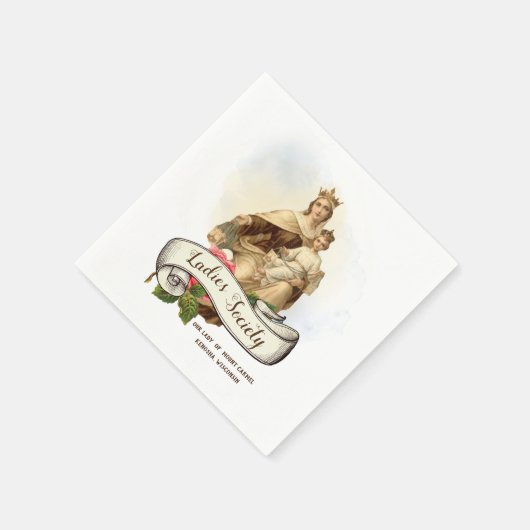 カーメル山の宗教的カトリックのイエスキスカプラ スタンダードカクテルナプキン (角)