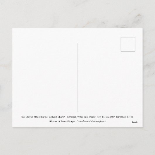 カーメル山教会の女性Kenosha シーズンポストカード (裏面)