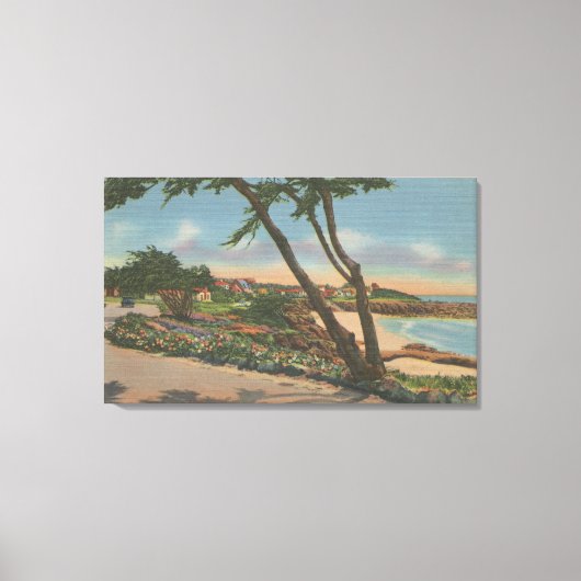カーメル, CA – ショアビューに沿ったホーム キャンバスプリント (正面)
