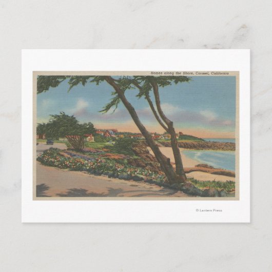 カーメル， CA – ショアビューに沿ったホーム ポストカード (正面)