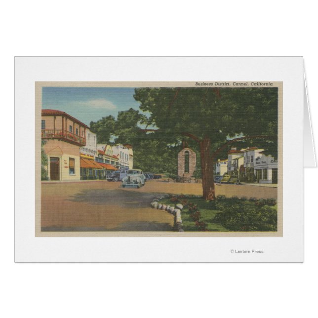 カーメル， CA – ビジネス地区ビューオブダウンタウン (正面横)