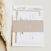 カーメンシンプルミニマリストクリームベージュ結婚ズ 招待状ベリーバンド