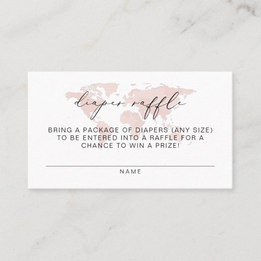 カーメンピンクマップアドベンチャーおむつラッフルチケット プレイスカード (正面)