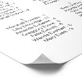 カーメンブルーデスティネーションウェディングシーティングチャート ポスター (角)