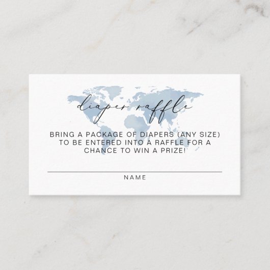 カーメンブルーマップアドベンチャーおむつラッフルチケット プレイスカード (正面)