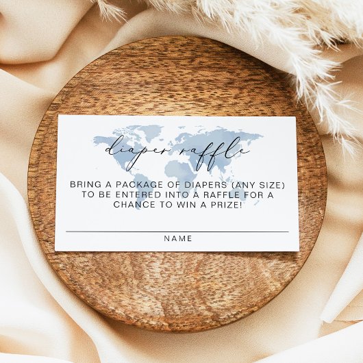 カーメンブルーマップアドベンチャーおむつラッフルチケット プレイスカード