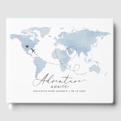 カーメンブルーマップアドベンチャーベビーシャワー ゲストブック (正面)