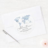 カーメンブルーマップアドベンチャーベビーシャワー ラウンドシール (封筒)