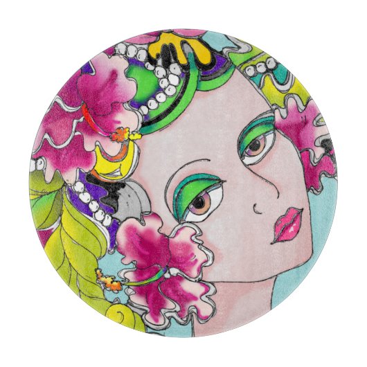 カーメンマルディグラスガール カッティングボード (正面)