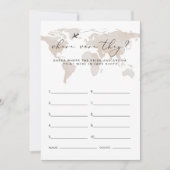 カーメン旅行どこ彼らのブライダルシャワーゲーム 招待状 (正面)