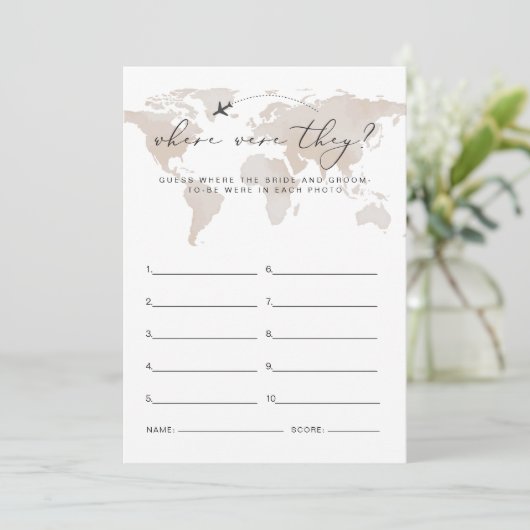 カーメン旅行どこ彼らのブライダルシャワーゲーム 招待状 (スタンド正面)