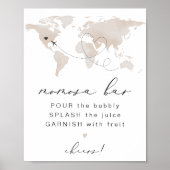 カーメン旅行をテーマにした赤ちゃんシャワー桃佐バー標識 ポスター (正面)