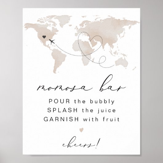 カーメン旅行をテーマにした赤ちゃんシャワー桃佐バー標識 ポスター (正面)