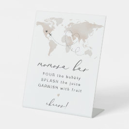 カーメン旅行をテーマにした赤ちゃんシャワー桃佐バー標識 台座サイン