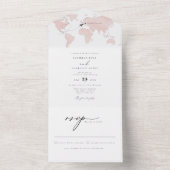 カーメン赤面ピンクマップ旅行先ウェディングA オールインワン招待状 (内側)