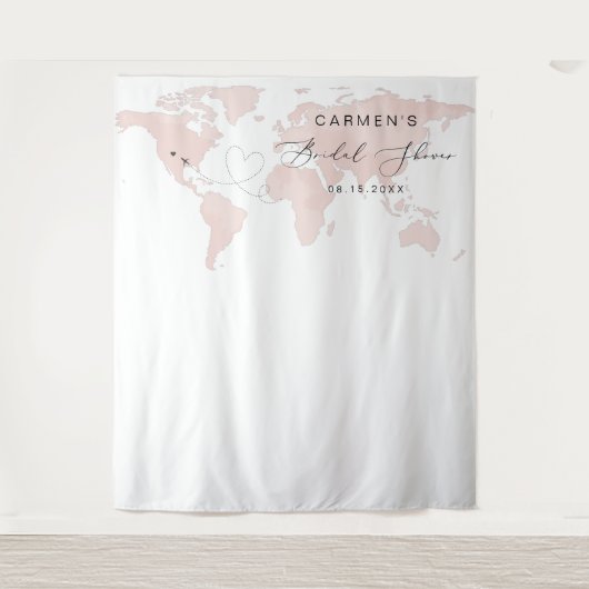 カーメン赤面マップトラベルアドベンチャーブライダルシャワー タペストリー (正面)