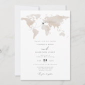 カーメン デスティネーション ウォーターカラー マップ トラベル ウェディング 招待状 (正面)