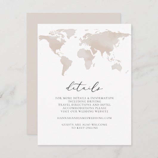 カーメン – 水彩地図トラベルアドベンチャー詳細 招待状 (正面/裏面)