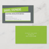 カーモダンドクールはっきりしたライムグリーン 名刺 (正面/裏面)