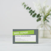 カーモダンドクールはっきりしたライムグリーン 名刺 (スタンド正面)