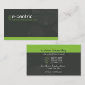 カーモダンドトレンディーダイナミック中心グレーライムグリーン 名刺 (正面/裏面)