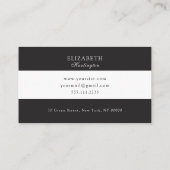 カーモダンド白黒のストライプ。抽象芸術 名刺 (裏面)