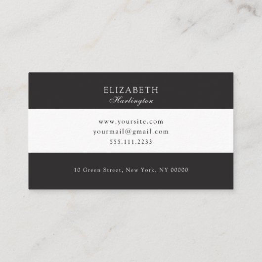 カーモダンド白黒のストライプ。抽象芸術 名刺 (裏面)