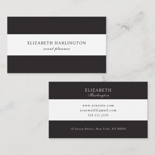 カーモダンド白黒のストライプ。抽象芸術 名刺 (正面/裏面)