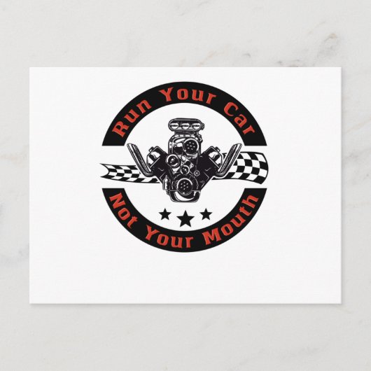 カーモータードラッグレーシングファンレンオートV8整備士 ポストカード (正面)