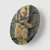 カーモードベアクロックベアアートウォールクロックベアデコール ラウンド壁時計 (傾斜)