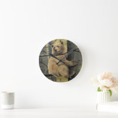 カーモードベアクロックベアアートウォールクロックベアデコール ラウンド壁時計 (ホーム)