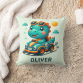 カーライトグリーンのかわいいレース恐竜 クッション (ブランケット)