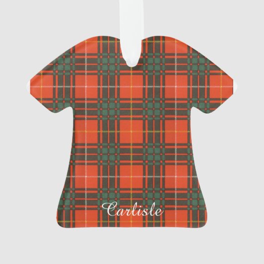カーライルの一族の格子縞のスコットランドのキルトのタータンチェック オーナメント (裏面)