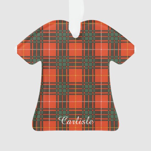 カーライルの一族の格子縞のスコットランドのキルトのタータンチェック オーナメント (正面)